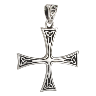 Sterling Silver Celtic Triskele Sun Cross Pendant