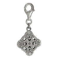 Sterling Silver Clonmacnois Cross Celtic Knot Clip Charm
