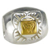 Sterling Silver Muladhara Root Chakra Bead with Gold Accents