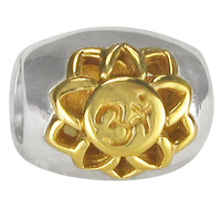 Sterling Silver Sahasrara Crown Chakra Charm Bead with Gold Accents