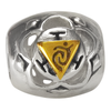 Sterling Silver Manipura Solar Plexus Chakra Charm Bead with Gold Accents