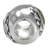 Sterling Silver Vishuddha Throat Chakra Charm Bead with Gold Accents