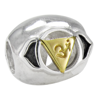 Sterling Silver Ajna Brow Chakra Charm Bead with Gold Accents