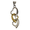 Sterling Silver Interwoven Chain of Hearts Pendant