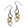 Sterling Silver Interwoven Chain of Hearts Earrings