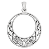 Sterling Silver Celtic Knot Silhouette Full Moon Pendant Jewelry