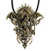 Bronze Tribal Celtic Dragon Pendant with Rising Sun Jewelry