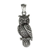 Sterling Silver Owl Pendant Symbol of Wisdom Jewelry
