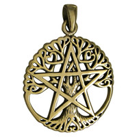 Bronze Tree Pentacle Pentagram Pendant