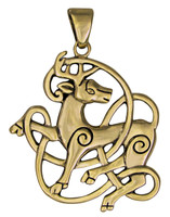 Bronze Celtic Knot Stag Pendant 