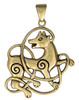 Bronze Celtic Knot Wolf Pendant - Knotwork Totem Animal Jewelry Dryad Design