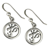 Sterling Silver AUM Symbol Earrings Om Jewelry
