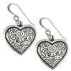 Sterling Silver Spiral Heart Earrings