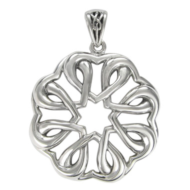 Sterling Silver Celtic Knot Flower Pendant