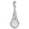 Sterling Silver Triquetra Knot Pendant with Rainbow Moonstone 