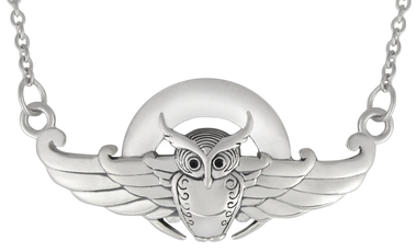 Sterling Silver Art Deco Owl Necklace