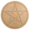 Solid Wood Oak Wiccan Pentacle Paten - Unfinished