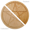 Solid Wood Oak Wiccan Pentacle Paten - Comparison of finishes