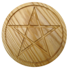 Solid Wood Ash Pentacle Paten for Wiccan Altars