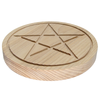 Solid Wood Ash Pentacle Paten Ritual Tool