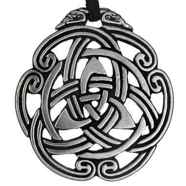 Celtic Peace Knot Triskelion Pewter Pendant Necklace