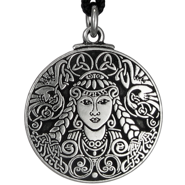 Brigid Celtic Goddess Pewter Pendant Necklace