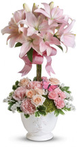 Blushing Lilies Topiary