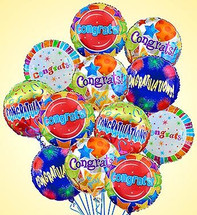 One Dozen Congratulations Mylar Balloons