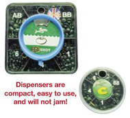 Dinsmores Green-Cushioned Egg Tin Split Shot (Dispensers)