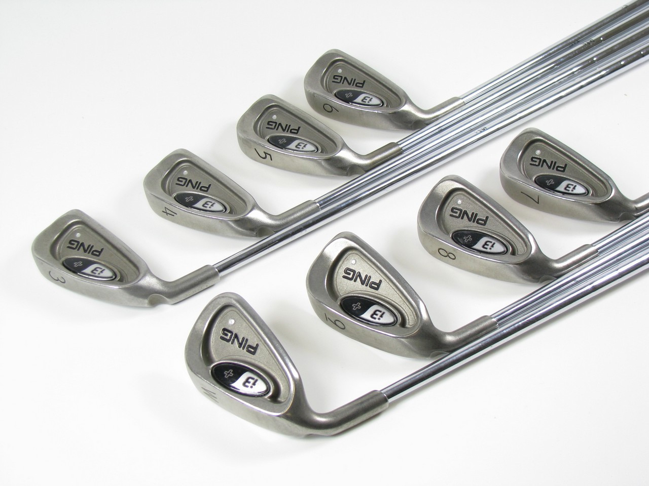 LEFT HAND Ping i3+ SILVER DOT iron Set 3PW w/ Steel Stiff Flex +1/2
