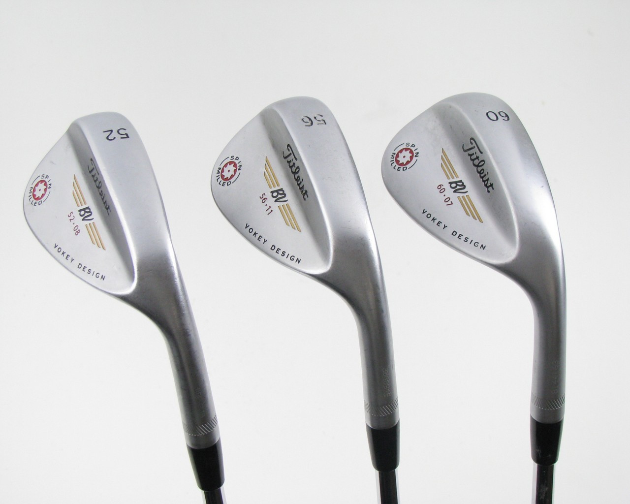 Set of 3 Titleist Vokey Spin Milled Tour Chrome Wedges 52* 56* 60* (Out