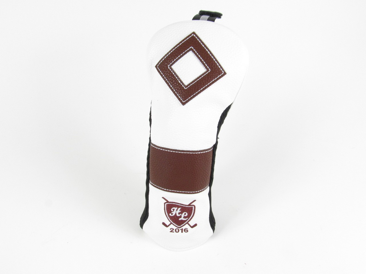 NEW Back Nine Leather Golf Fairway 3 wood Headcover WHITE/Brown Clubs