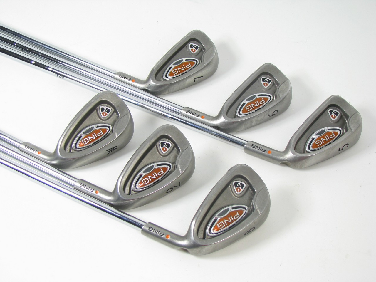 Ping i10 ORANGE DOT Iron Set 5PW w/ Steel AWT Stiff 1/4" Clubs n