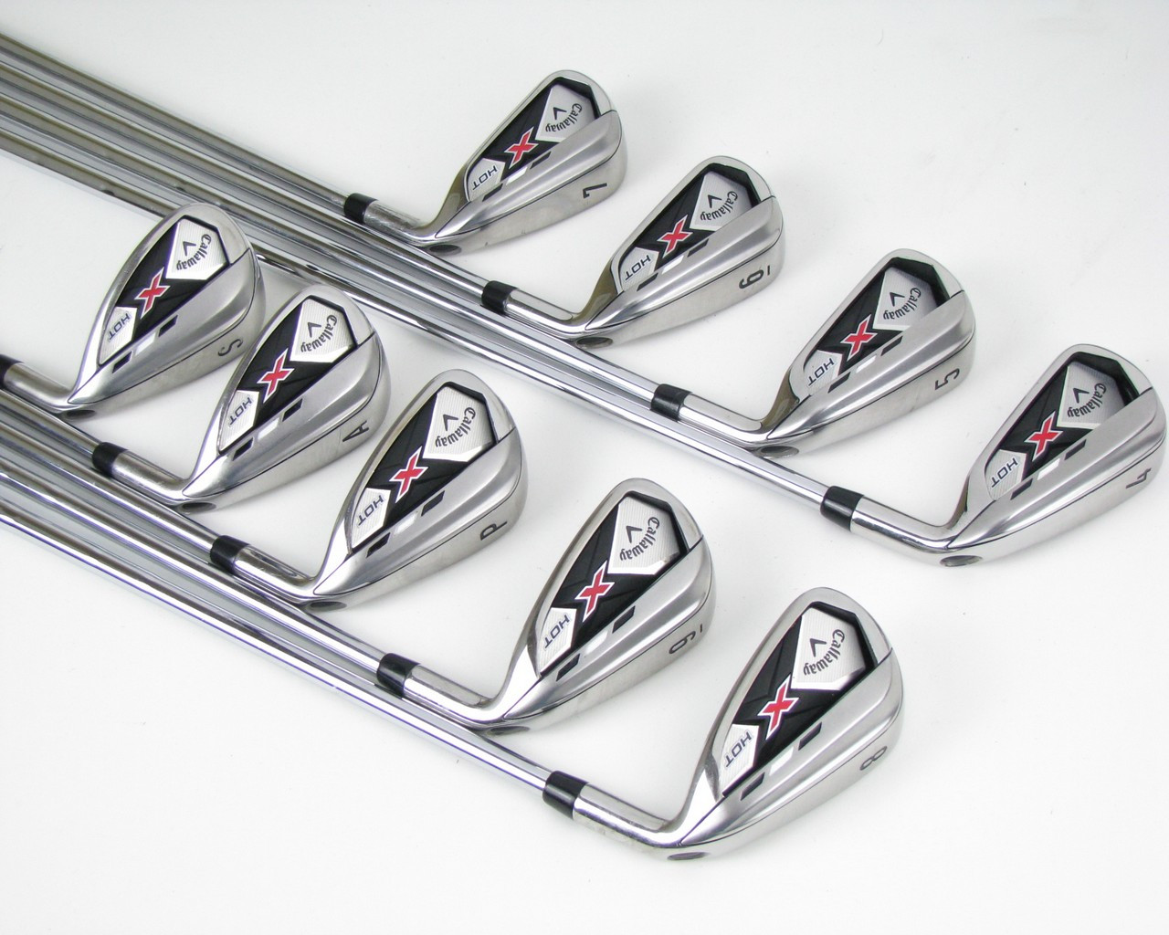 Callaway X Hot iron set 4PW+AW+SW w/ Steel Speed Step 85 Regular Clubs n Covers Golf