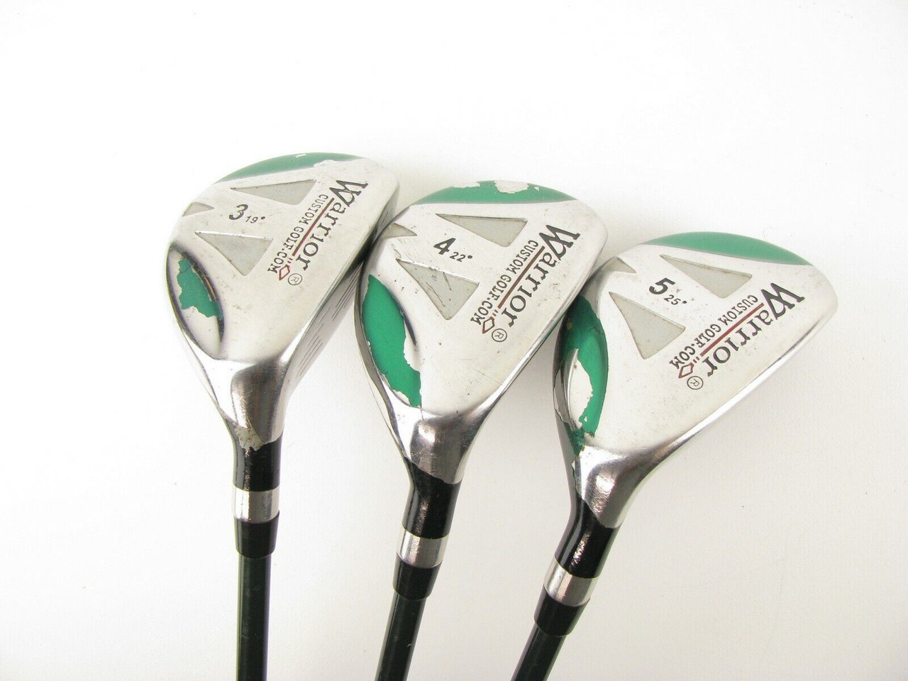 Set of 3 Warrior Custom Hybrids 3, 4, 5 with Graphite Stiff Clubs