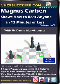 Magnus Carlsen Shows How to Beat Anyone in 12 Minutes or Less Volume 1 front cover