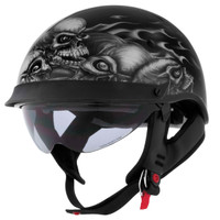 Cyber U-72 Skull Pile Helmet With Internal Sun Shield