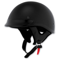 Skid Lid Traditional Flat Black Motorcycle Half Helmet