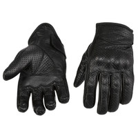 Viking Cycle Men’s Premium Leather Perforated Motorcycle Cruiser Gloves