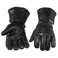 Viking Cycle Men’s Premium Leather Gauntlet Motorcycle Cruiser Gloves