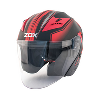 Zox Journey Trip Open Face Helmet Red Main View