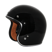 Zox Route 80 Vintage Solid Open Face Helmet Black View
