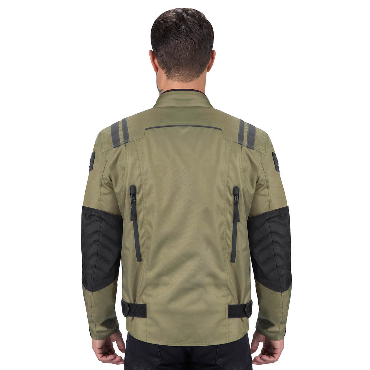 Military Green, Large Viking Cycle Ironborn Motorcycle Textile Jacket For Men