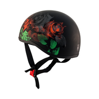Zox Retro Old School Roses Half Helmet