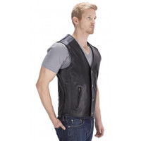 Viking Cycle Five Cent Motorcycle Vest for Men Side View