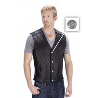 Viking Cycle Five Cent Motorcycle Vest for Men Button View