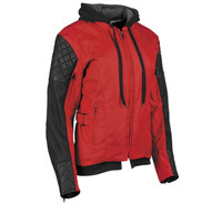Speed And Strength Women's Double Take Leather-Textile Jacket Red Front View