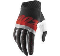 100% Men's Ridefit Gloves Grey/Red/Black View