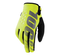 100% Men's Brisker Cold-Weather Gloves Neon Yellow/Black View