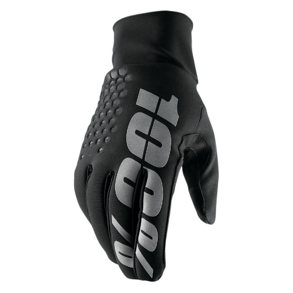 100% Hydromatic Waterproof Brisker Off Road Gloves For Men's Black/Grey View
